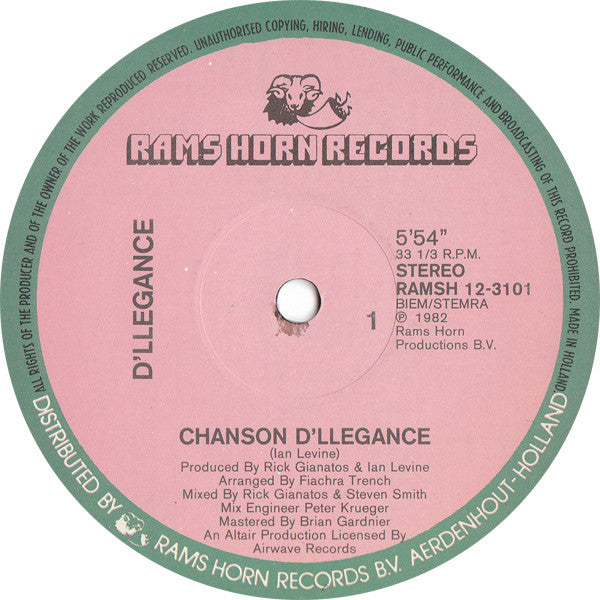 D'llegance : Chanson D'llegance (12")