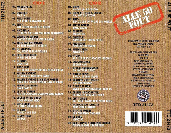 Various : Alle 50 Fout (2xCD, Album, Comp)