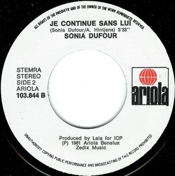 Sonia Dufour : Bonjour! (7", Single)