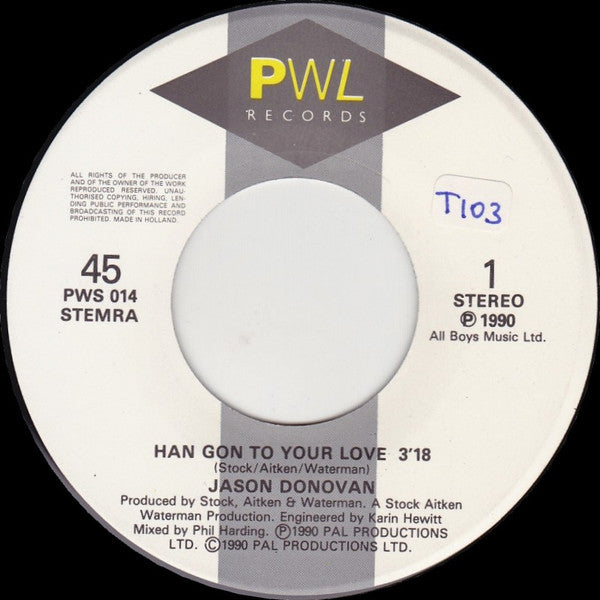 Jason Donovan : Hang On To Your Love (7", Single, M/Print)