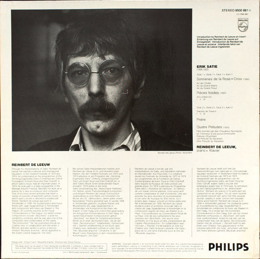 Erik Satie, Reinbert de Leeuw : Early Piano Works Vol./Folge 3 (LP, Album, RE)