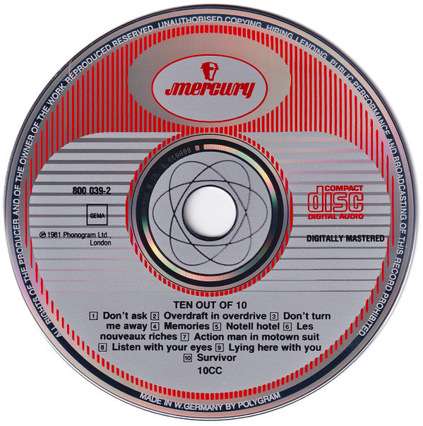 10cc : Ten Out Of 10 (CD, Album, RE, RP)