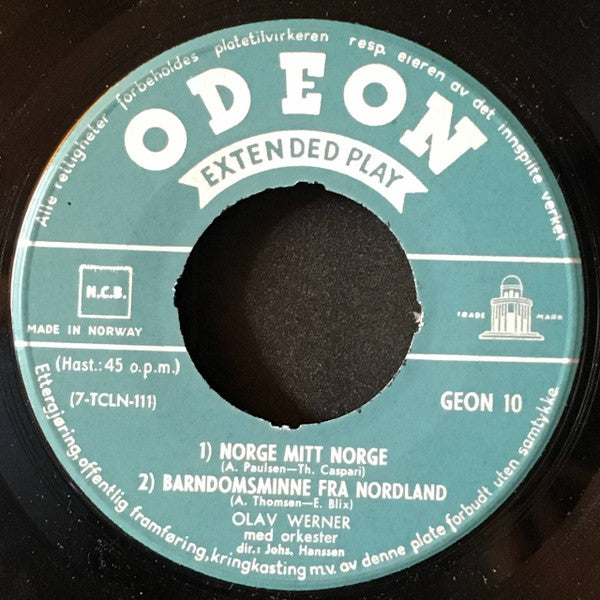 Olav Werner : Norge Mitt Norge (7", EP)