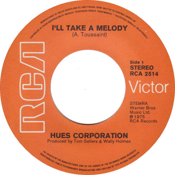 The Hues Corporation : I'll Take A Melody (7", Single)