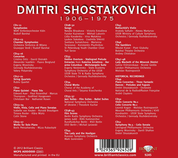 Dmitri Shostakovich : Shostakovich Edition (Box, Comp + 51xCD, RE)