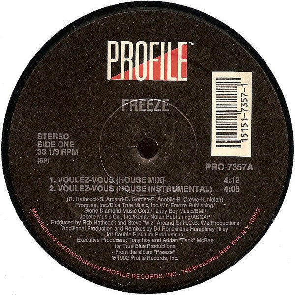Freeze (13) : Voulez-vous (12")