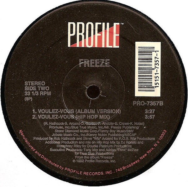 Freeze (13) : Voulez-vous (12")