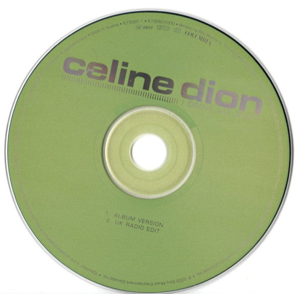 Céline Dion : I Drove All Night (CD, Single, Car)