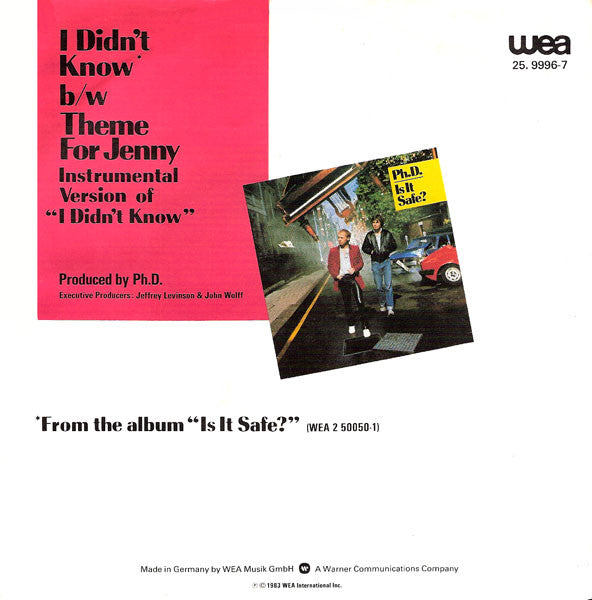 Ph.D. : I Didn't Know (7", Single)