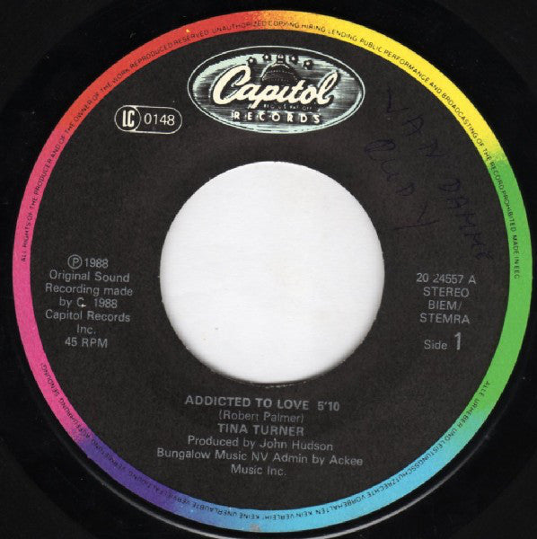 Tina Turner : Addicted To Love (7", Single)
