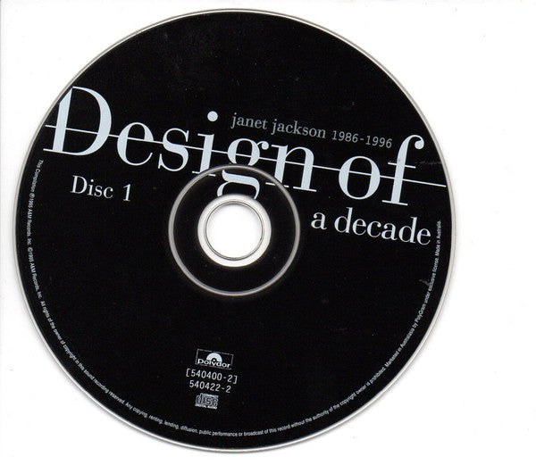 Janet Jackson : Design Of A Decade 1986/1996 (2xCD, Comp, Ltd)