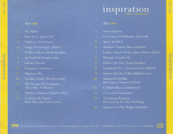 Various : Inspiration The Glory Of The Human Voice  (2xCD)