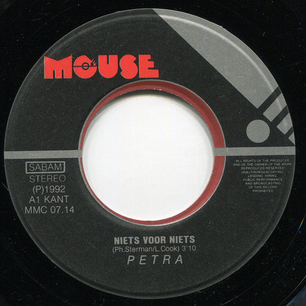 Petra (4) : Niets Voor Niets (7", Single)