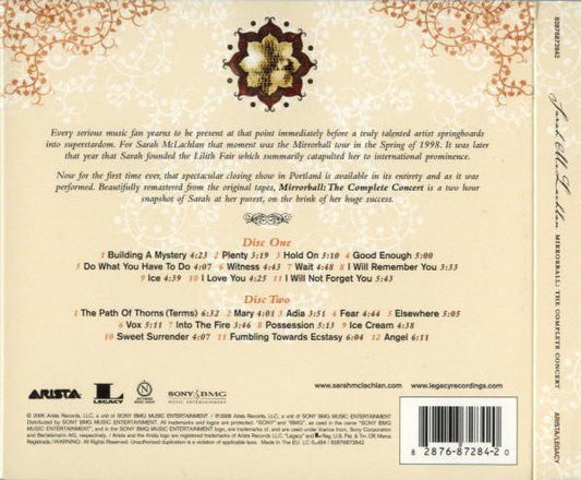Sarah McLachlan : Mirrorball: The Complete Concert (2xCD, Album, RM)