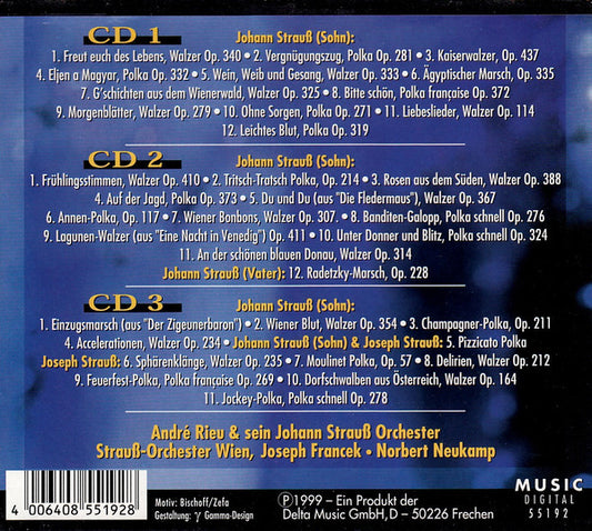 Joseph Francek & Sein The Vienna Strauss Orchestra, André Rieu & Sein Johann Strauß Orchestra : Die Große Strauß-Gala (3xCD, Comp + Box, Comp)