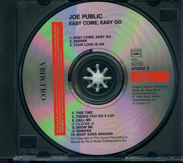 Joe Public : Easy Come, Easy Go (CD, Album)