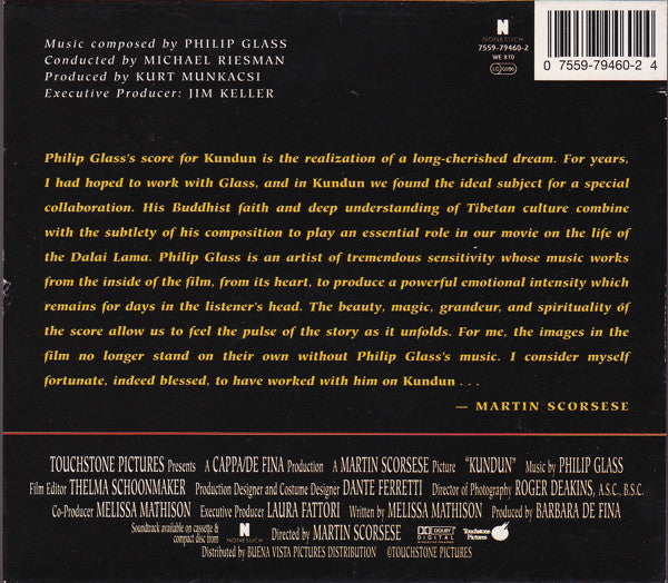 Philip Glass : Kundun (Music From The Original Soundtrack) (CD, Album)