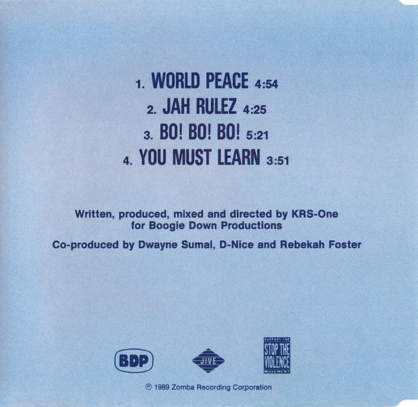 Boogie Down Productions : Do You Really Want World Peace (CD, Maxi, Promo)