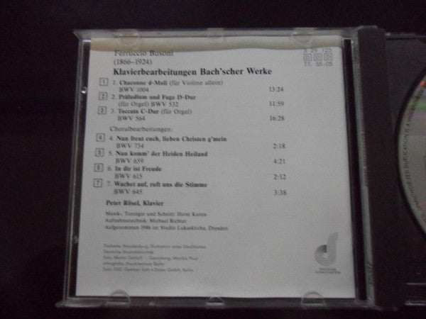 Johann Sebastian Bach, Ferruccio Busoni - Peter Rösel : Klavierbearbeitungen Bach'scher Werke (CD, Album)