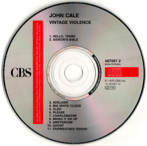 John Cale : Vintage Violence (CD, Album, RE)
