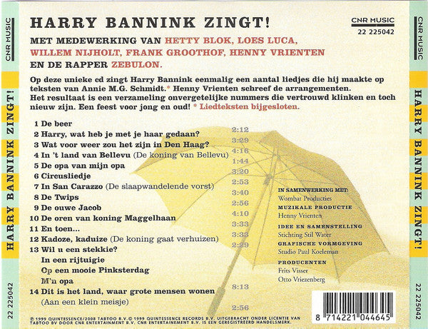Harry Bannink : Harry Bannink Zingt! (CD, Album, RE)