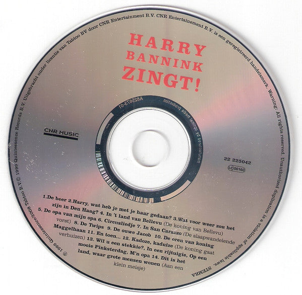 Harry Bannink : Harry Bannink Zingt! (CD, Album, RE)
