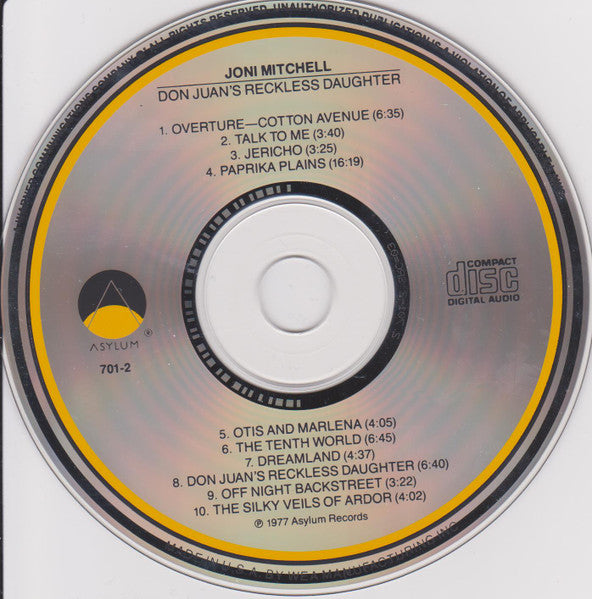Joni Mitchell : Don Juan's Reckless Daughter (CD, Album, RE)