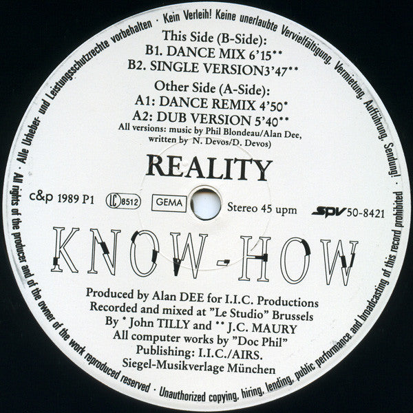 Know-How : Reality (12")