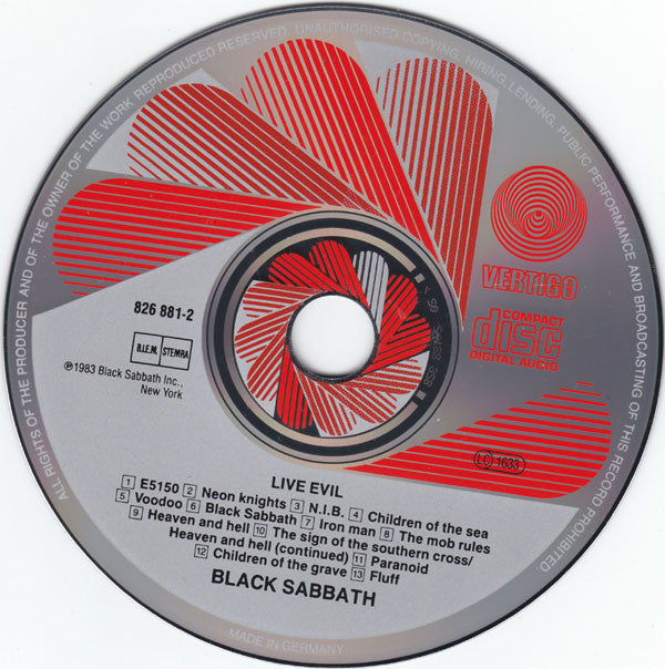 Black Sabbath : Live Evil (CD, Album)