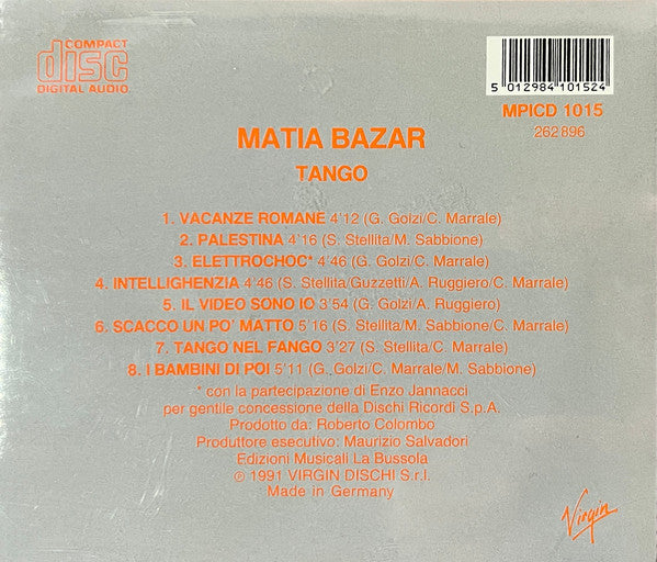 Matia Bazar : Tango (CD, Album, RE)