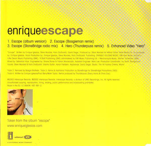 Enrique Iglesias : Escape (CD, Maxi, Enh)