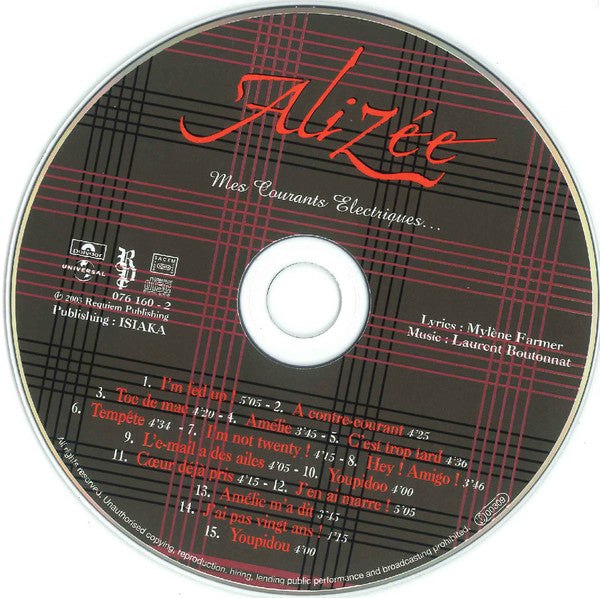Alizée : Mes Courants Electriques... (CD, Album, RE)