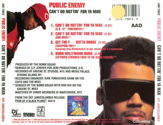 Public Enemy : Can't Do Nuttin' For Ya Man (CD, Maxi)