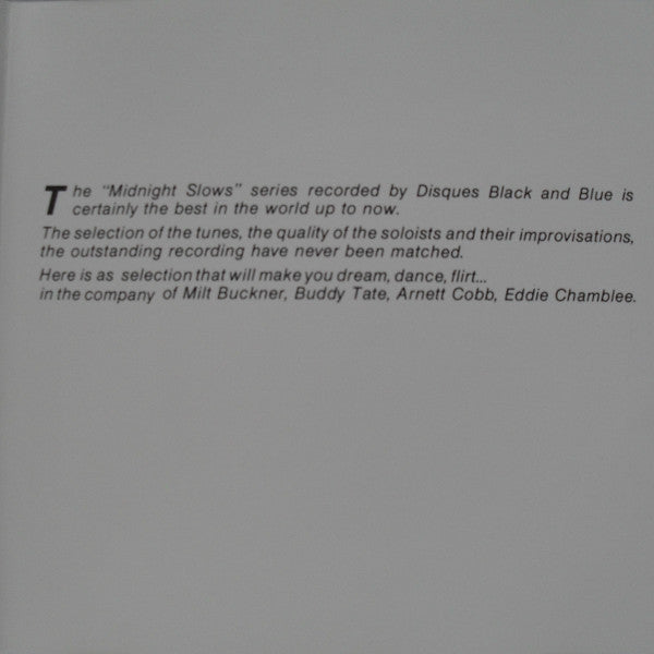 Milt Buckner, Arnett Cobb, Eddie Chamblee, Panama Francis : Midnight Slows Vol 6 (CD, RE)