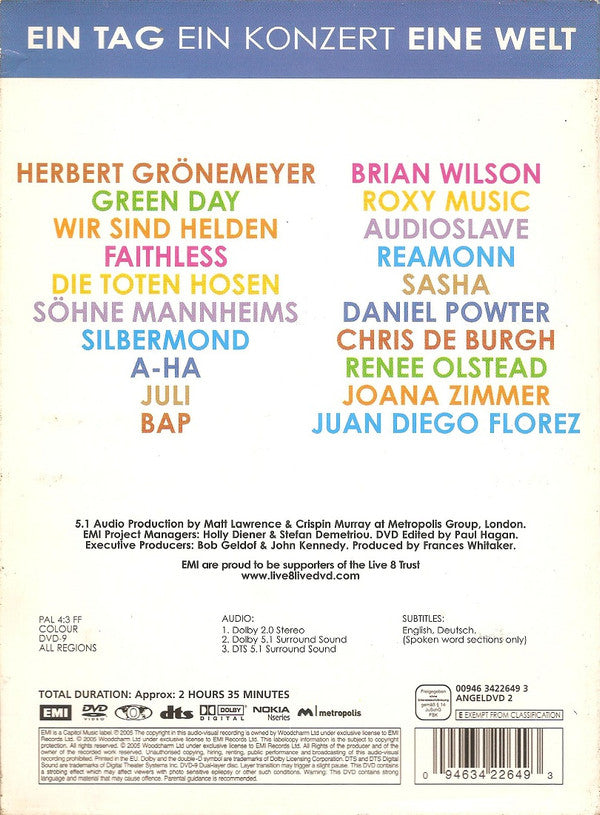 Various : Live 8 Berlin (DVD, PAL, All)