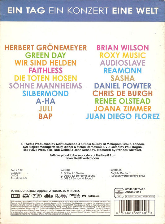 Various : Live 8 Berlin (DVD, PAL, All)