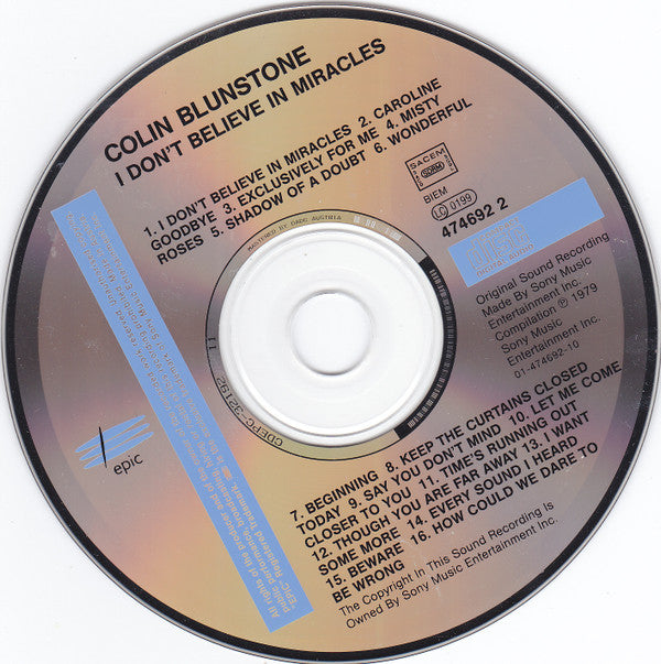 Colin Blunstone : I Don't Believe In Miracles (CD, Comp)