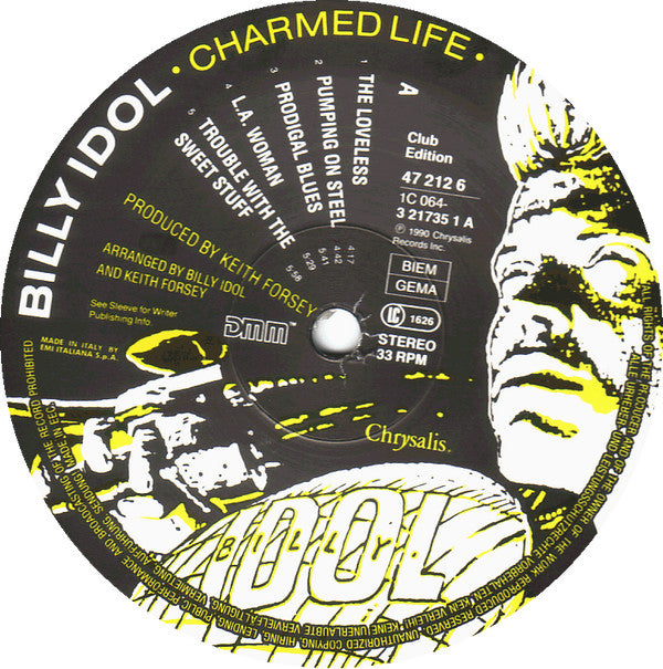Billy Idol : Charmed Life (LP, Album, Club)