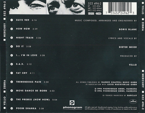 Yello : Zebra (CD, Album, PMD)