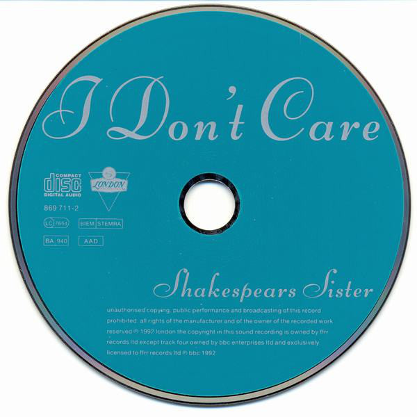 Shakespear's Sister : I Don't Care (CD, Single)