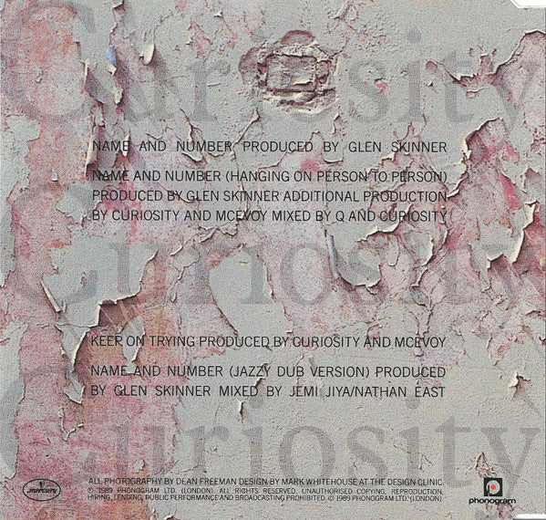 Curiosity Killed The Cat : Name & No. (CD, Single)