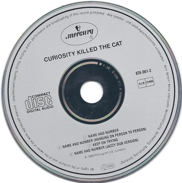 Curiosity Killed The Cat : Name & No. (CD, Single)