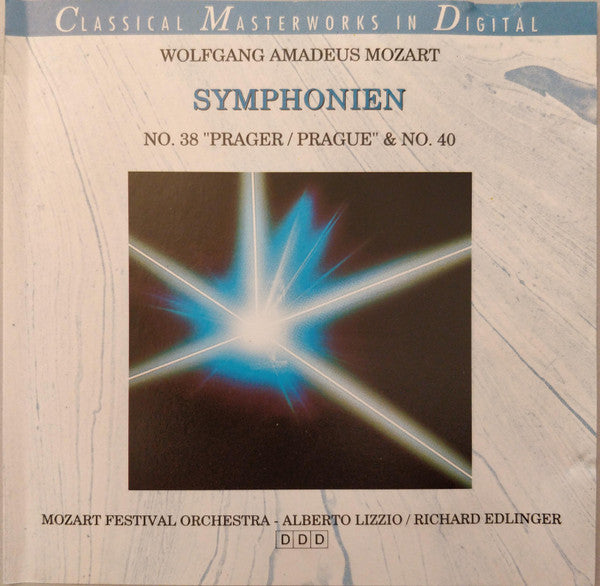 Wolfgang Amadeus Mozart, Mozart Festival Orchestra (2), Alberto Lizzio, Richard Edlinger : Symphonien No. 38 "Prager/Prague" & No. 40 (CD, Comp)