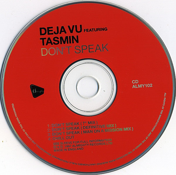 Deja Vu (2) Featuring Tasmin : Don't Speak (CD, Single)