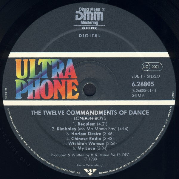 London Boys : The Twelve Commandments Of Dance (LP, Album)