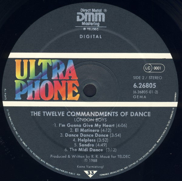 London Boys : The Twelve Commandments Of Dance (LP, Album)
