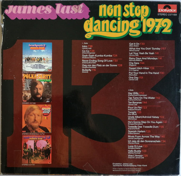 James Last : Non Stop Dancing 1972 (LP, Album, P/Mixed)