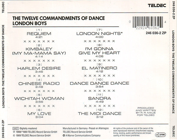 London Boys : The Twelve Commandments Of Dance (CD, Album)