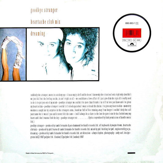 Pepsi & Shirlie : Goodbye Stranger (12")