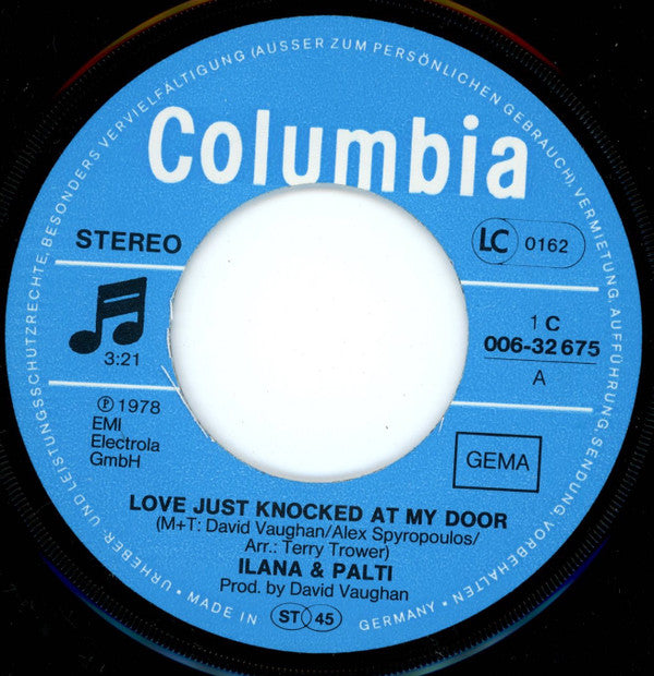 Ilana & Palti : Love Just Knocked At My Door (7", Single)